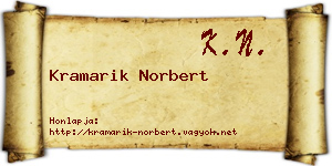 Kramarik Norbert névjegykártya