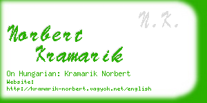 norbert kramarik business card